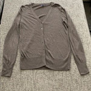 Brown v-neck cardigan from GAP